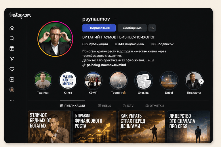 Instagram Виталия Наумова